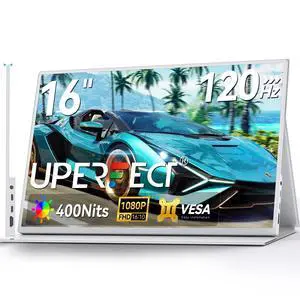 UPERFECT Portable Gaming Monitor 16 Inch 1200P 16:10 120 Hz 100% sRGB 10 Bit Travel Monitor for MacBook, Laptop, PC, Surface, Game Console, VESA Compatible