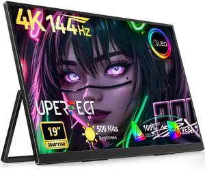 UPERFECT 19" UHD 4K 144Hz Portable Gaming Monitor with QLED, 500 Nits, 100% DCI-P3 | Built-in Stand & VESA Mount for Laptop, PC, Console UPERFECT 19" UHD 4K 144Hz Portable Gaming Monitor with QLED, 500 Nits, 100% DCI-P3 | Built-in Stand & VESA Mount for Laptop, PC, Console