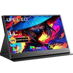 UPERFECT 14" 4K Portable Monitor, 3840×2160 UHD IPS Display, 60Hz AMD FreeSync, HDR, 400 cd/m², 100% sRGB, USB-C, Lightweight Travel Gaming Monitor for Laptop UPERFECT 14" 4K Portable Monitor, 3840×2160 UHD IPS Display, 60Hz AMD FreeSync, HDR, 400 cd/m², 100% sRGB, USB-C, Lightweight Travel Gaming Monitor for Laptop