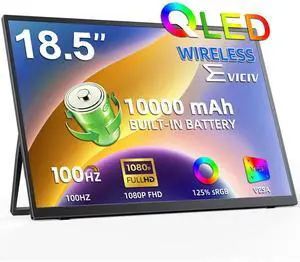 UPERFECT 18.5" Wireless Portable Monitor - 1080P FHD 100Hz QLED, 145% sRGB, Built-in 10000mAh Battery, Wireless Screen Casting & Wired USB-C/HDMI, Stand & VESA for Laptop Phone Console UPERFECT 18.5" Wireless Portable Monitor - 1080P FHD 100Hz QLED, 145% sRGB, Built-in 10000mAh Battery, Wireless Screen Casting & Wired USB-C/HDMI, Stand & VESA for Laptop Phone Console