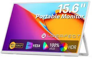 Uperfect 15.6" Portable Monitor 1080P FHD IPS USB-C HDMI External Display with Kickstand for Laptop Mac Phone Xbox Switch PS5, White Uperfect 15.6" Portable Monitor 1080P FHD IPS USB-C HDMI External Display with Kickstand for Laptop Mac Phone Xbox Switch PS5, White