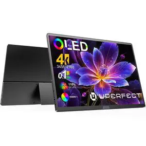 UPERFECT Portable Monitor 15.6" OLED 3456x2160 4K 60Hz, 16:10, 110.9% DCI-P3, 100000:1 Contrast, 350 Nits, USB-C/HDMI, 1.6lbs Lightweight for Laptop PC Mac Photo Editing UPERFECT Portable Monitor 15.6" OLED 3456x2160 4K 60Hz, 16:10, 110.9% DCI-P3, 100000:1 Contrast, 350 Nits, USB-C/HDMI, 1.6lbs Lightweight for Laptop PC Mac Photo Editing