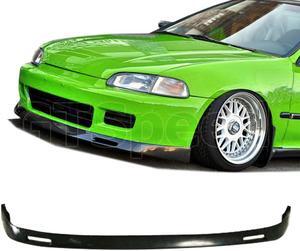 GT-Speed BYS Style PU Front Bumper Lip for 1992-1995 Honda Civic Coupe/Hatchback - Single Pack, Unpaint Black, Come with Hardware