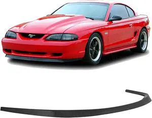 GT-Speed OE Style PU Front Bumper Lip for 1994-1998 Ford Mustang Base GT - Single Pack, Unpaint Black, Come with Hardware