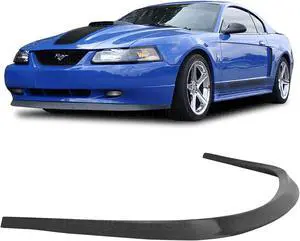GT-Speed OE Style PU Front Bumper Lip for 1999-2004 Ford Mustang Base GT - Single Pack, Unpaint Black, Come with Hardware