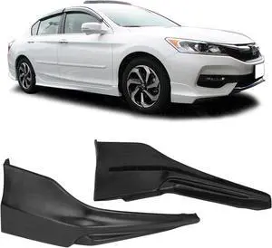 GT-Speed OE Style PU Front Bumper Lip for 2016-2017 Honda Accord 4dr Sedan - A Pair, Unpaint Black, Come with Hardware
