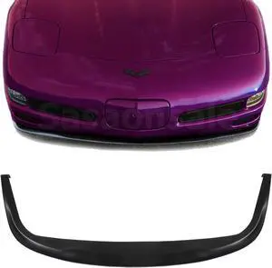 GT-Speed CS Style PU Front Bumper Lip for 1997-2004 Chevrolet Corvette C5 - Single Pack, Unpaint Black, Come with Hardware