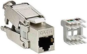 Leviton 6S180-SH6 Shielded Cat 6 QuickPort Connector., Silver
