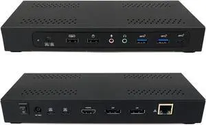 Maxtek USB 3.2 Gen 2x1 Dual Host Triple 4K Universal Docking Station w/PD, USB-A, USB-C, HDMI, DisplayPort, Gigabit Ethernet, Audio in/Out, KVM Sharing (MX-DS-U3B01)