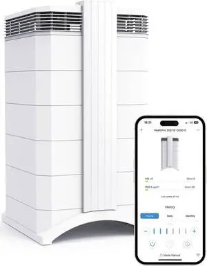 IQAir HealthPro Plus XE Air Purifier - Smart HyperHEPA Filtration for Large Rooms up to 1125 sq ft - Viruses, Allergens, Smoke, Mold, Dust, Pet Dander, Swiss Made, WiFi Enabled