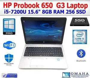 HP ELITEBOOK 650 G3 LAPTOP i5-7300U 8GB RAM 256GB SSD WIN 10 PRO WIFI CAM EXTRAS