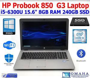 HP ELITEBOOK 850 G3 LAPTOP i5-6200U 2.30GHz 8GB RAM 256GB SSD WIN10 PRO WIFI WEBCAM