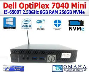 DELL OPTIPLEX 7040 i5-6500T 2.50GHz 8GB RAM 256GB NVME WIN10P EXTRAS
