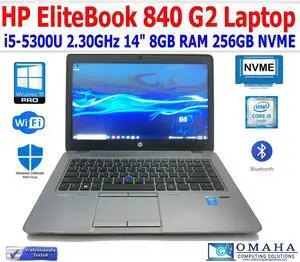 HP ELITEBOOK 840 G2 LAPTOP i5-5300U 2.30GHz 8GB RAM 256GB NVMe WIN10 PRO WIFI/BT