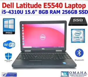 DELL LATITUDE E5540 i5-4310U 2.0GHz 8GB RAM 256GB SSD WIFI/BT 15.6 INCH WIN10P EXTRAS