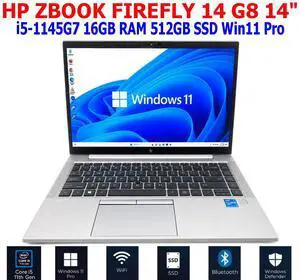 HP ZBOOK FIREFLY G8 LAPTOP 14" i5-1145G7 2.60GHz 16GB RAM 512GB SSD WIFI/BT WIN11 PRO EXTRAS HP ZBOOK FIREFLY G8 LAPTOP 14" i5-1145G7 2.60GHz 16GB RAM 512GB SSD WIFI/BT WIN11 PRO EXTRAS