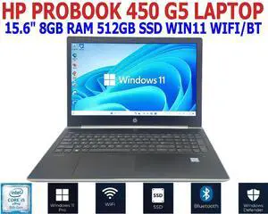 HP PROBOOK 450 G5 LAPTOP I5-8250U 15.6" 1.60GHZ 8GB RAM 512GB SSD WIN11 WIFI/BT EXTRAS HP PROBOOK 450 G5 LAPTOP I5-8250U 15.6" 1.60GHZ 8GB RAM 512GB SSD WIN11 WIFI/BT EXTRAS