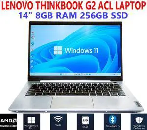 LENOVO THINKBOOK G2 ACL 14" LAPTOP AMD RYZEN 5 4500U 2.30GHz 8GB RAM 256GB SSD WIFI/BT W11PRO EXTRAS LENOVO THINKBOOK G2 ACL 14" LAPTOP AMD RYZEN 5 4500U 2.30GHz 8GB RAM 256GB SSD WIFI/BT W11PRO EXTRAS
