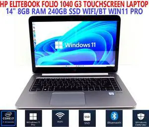 HP ELITEBOOK FOLIO 1040 G3 TOUCHSCREEN LAPTOP I7-6500U 2.50GHz 8GB RAM 240GB SSD WIFI/BT WIN11 PRO HP ELITEBOOK FOLIO 1040 G3 TOUCHSCREEN LAPTOP I7-6500U 2.50GHz 8GB RAM 240GB SSD WIFI/BT WIN11 PRO