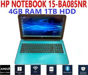HP NOTEBOOK 15-BA085NR AMD A8-7410 APU 15.6" 2.20GHz 4GB RAM 1TB HDD WIFI/BT HP NOTEBOOK 15-BA085NR AMD A8-7410 APU 15.6" 2.20GHz 4GB RAM 1TB HDD WIFI/BT