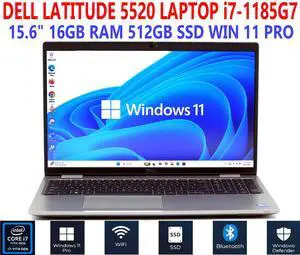 DELL LATITUDE 5520 LAPTOP i7-1185G7 15.6" 16GB RAM 512GB SSD WIN 11 PRO WIFI/BT EXTRAS DELL LATITUDE 5520 LAPTOP i7-1185G7 15.6" 16GB RAM 512GB SSD WIN 11 PRO WIFI/BT EXTRAS