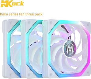 Mechanic Master KaKaLock Magic Cableless Series KL120 - Kaka 120mm Fan Cableless PWM aRGB Fan  3 Packs White