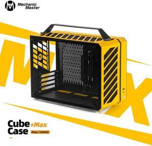 Mechanical Master C+Max Desktop Compact with Handle - MATX case,specially designed for longer GPUs, supporting 240 AIO and ATX14cm/SFX PSU, Multi-Function Bracket (HDD/Fan)  (Moonlight Silver)