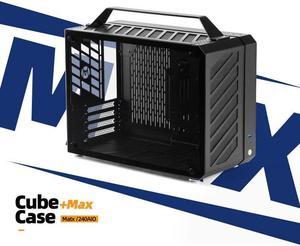 Mechanical Master C+Max Desktop Compact with Handle - MATX case,specially designed for longer GPUs, supporting 240 AIO and ATX14cm/SFX PSU, Multi-Function Bracket (HDD/Fan)  (Elegant Black)