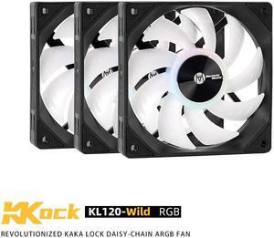 Mechanic Master KaKaLock Magic Cableless Series KL120 -wild 120mm Fan Cableless PWM aRGB Fan  Black 3 Packs