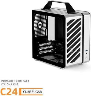 Mechanic Master C24 Small Cube Sugar Mini-ITX Chassis / Alumium / Steel / Temered Glass ITX Small Form Factor Computer Case Silver