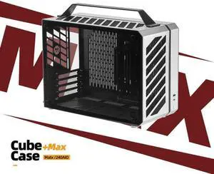 Mechanical Master C+Max Desktop Compact with Handle - MATX case,specially designed for longer GPUs, supporting 240 AIO and ATX14cm/SFX PSU, Multi-Function Bracket (HDD/Fan)  (Moonlight Silver)