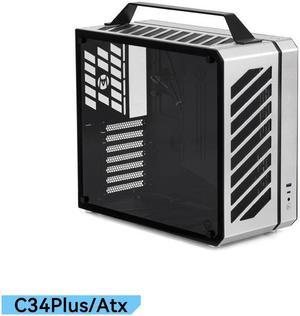 Mechanic Master C34Plus Portable Desktop ATX Case with Aluminum Handle - 5-Slot Mode Switchable, MATX Motherboard Support, 240mm AIO Compatibility (RAM Height 44mm), Fits Extra-Long GPUs