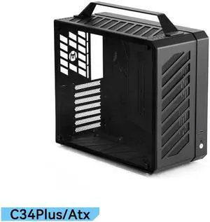 Mechanic Master C34Plus Portable Desktop ATX Case with Aluminum Handle - 5-Slot Mode Switchable, MATX Motherboard Support, 240mm AIO Compatibility (RAM Height 44mm), Fits Extra-Long GPUs