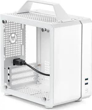 Mechanic Master Cool Cube Series C24 Mini-ITX Case/Alumium/Steel/GPU Length Within 245mm, SFX/L PSU Computer Case (Polar White Classic Version)