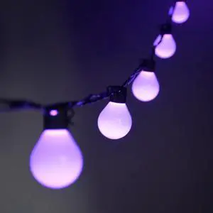 25Ft G40 Globe String Lights App Control RGB Warm White Patio LED Outdoor Fairy Light Waterproof Dimmable Bulbs Hanging Sockets For Wedding Garden Backyard Decoration Ceramic Multi-Color