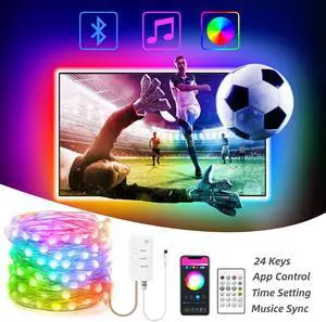 30LED USB Lights Copper Wire String lights RGB Music Sync Remote & APP Control Holiday Outdoor For TV Backlight Room World Cup Christmas Decor