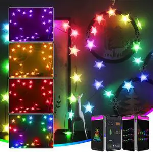 LED USB Star String Lights App Control RGBW Music Sync Waterproof For Bedroom Chriamas Tree Indoor Outdoor Wedding Decoration