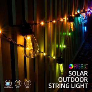 LED Fairy Solar String Lights IP65 Waterproof Outdoor S14 Christmas Decoration Bulb Holiday Garland Garden Solar Lamp for Patio