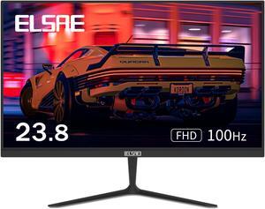 ELSAE 23.8/24Inch Monitor 100HZ, Full HD IPS 1080P Computer Monitor, Support FreeSync, VESA Wall Mountable, Low Blue Light, Gaming Monitor with GAMEPLUS, HDR, HDMI & Type-C Ports, Rocker Button, Black