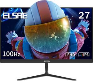 ELSAE 27 Inch Monitor 100HZ, Full HD 1920 x 1080P IPS Computer Monitor, 129% sRGB, FreeSync, Low Blue Light, HDR, VESA Mountable, for Office & Gaming PC Monitor, HDMI & TypeC Ports, E-Book Mode