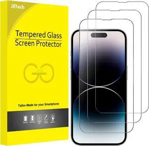 Full Coverage Screen Protector for iPhone 14 Pro Max 6.7-Inch 9H Tempered Glass Film Case-Friendly HD Clear 3-Pack