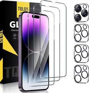 TQLGY Compatible with iPhone 14 Pro Max Screen Protector Tempered Glass Screen Protector for iPhone 14 Pro Max with Camera Lens Protector 67 inch Scratch Resistant Bubble Free Easy Installation