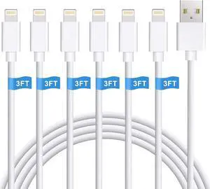 iPhone Charger 6Pack 3FT Lightning Cable iPhone Charger Cable Charging Cord Compatible iPhone 14/13/12/12Pro/12ProMax/11/11Pro/11Pro MAX/XS/XS MAX/XR/X/8/8Plus/7/7Plus and More