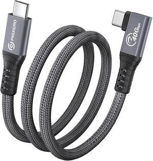 Cable for Thunderbolt 4 Cable 1ft, PHIXERO Right Angle Thunderbolt Cable, with 40Gbps Data Transfer, PD100W Charging, Single 8K or Dual 4K Display, Compatible with Type-C, MacBook, Docking Station