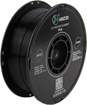 AMZ3D 1.75mm PLA 3D Printer Filament, Black, 1 Kg spool (2.2 lbs)