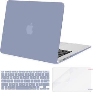 MOSISO Compatible with MacBook Air 13 inch Case (Models: A1369 & A1466, Older Version 2010-2017 Release), Protective Plastic Hard Shell Case & Keyboard Cover & Screen Protector, Lavender Gray