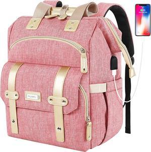 Laptop Backpack for Women,RFID Anti Theft Work Backpack for 15.6 Inch Laptop,Wide Open Large USB Charging Port Water Resistant Nurse Backpack, Doctor Teacher College School Travel Shoulder Purse Bag