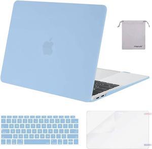 MOSISO Compatible with MacBook Air 13 inch Case 2022 2021 2020 2019 2018 A2337 M1 A2179 A1932 Retina Display Touch ID, Plastic Hard Shell&Keyboard Cover&Screen Protector&Storage Bag, Airy Blue