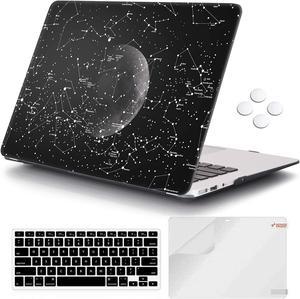 MacBook Air 13 inch Case (Release 2010-2017 Older Version), iCasso Hard Shell Plastic Protective Case & Keyboard Cover Only Compatible MacBook Air 13 Inch Model A1369/A1466 - Moon Constellations