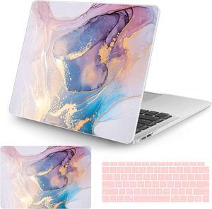 Watbro Compatible with 2022 Release Laptop Air 13.6 Inch Case M2 Chip Model A2681 ,Colorful Marble Case with Keyboard Cover Skin for Laptop Air 2022 with Touch ID